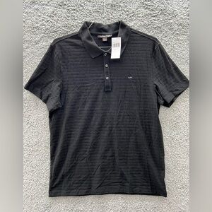 NWT MICHAEL KORS Men's Short Sleeve Greenwich Cotton Polo Shirt,Merlot Size L